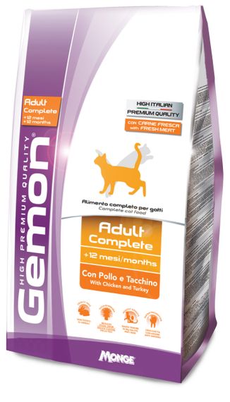 Корм Gemon Cat Adult Complete сухий з куркою та індичкою для дорослих котів 2 кг