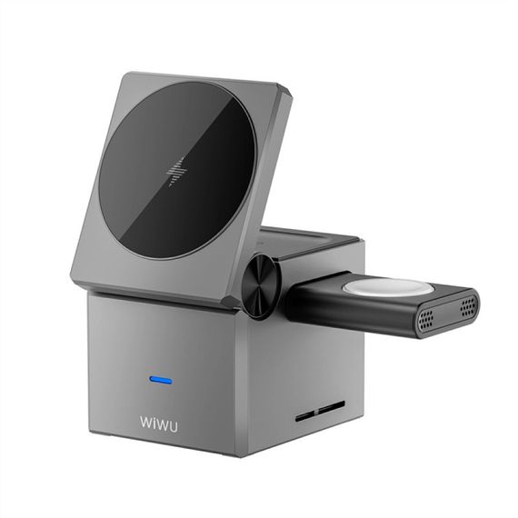 БЗП WIWU Wi-W030 Planeta Trio 3 in 1 Cableless charger Gray | Зображення 1