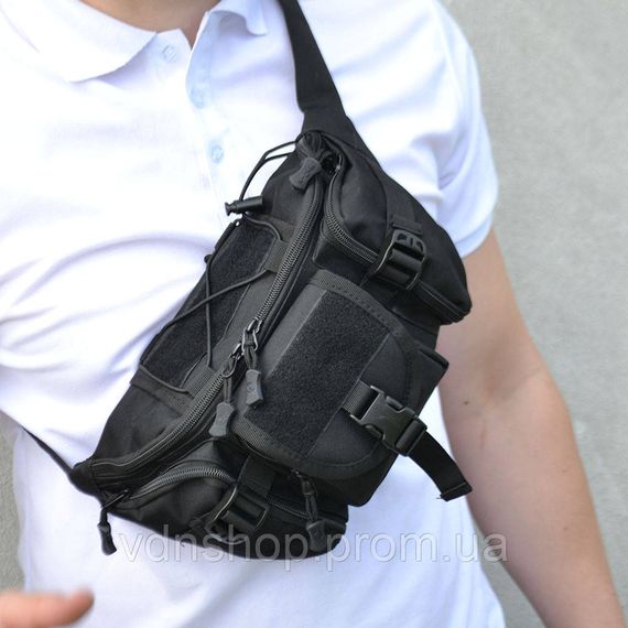 Нагрудная мужская сумка тактическая тканевая, Нагрудная сумка мужская тактическая тканевая ВСУ DK-11 | Зображення 5