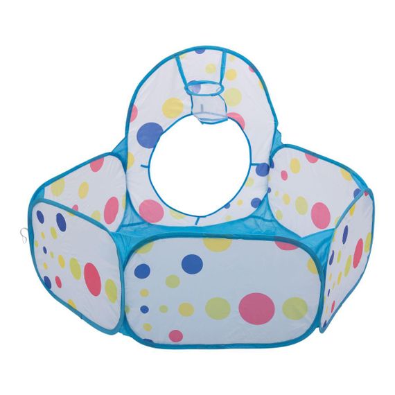 Палатка детская 3 в 1 70×70×90 см игровая палатка з тоннелем и бассейном Голубая HP-S-4NDBL | Зображення 3