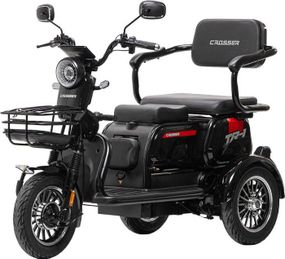 Электротрайк Crosser TR-1 1500W 72V 20Ah, трехколесный электроскутер, до 55 км, для взрослых и пожилых Чорний