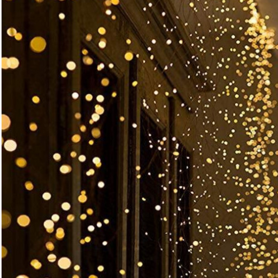 USB гірлянда "Конський хвіст" 400 LED 20 ниток, 2.5 м, тепле біле світло знижка | Зображення 3