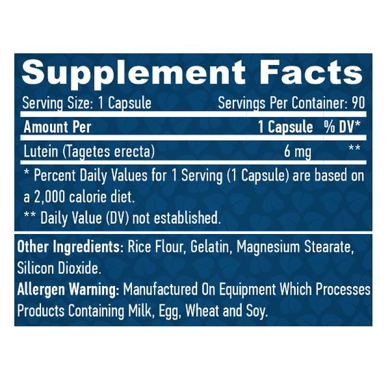Лютеин Haya Labs Lutein 6 mg 90 Caps | Зображення 1