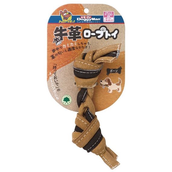 Іграшка для собак DoggyMan Leather Rope Bone, 25 см | Зображення 1