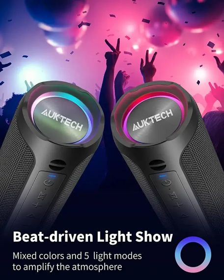 Портативний динамік Bluetooth із супербасом бездротового динаміка AUKTECH Bluetooth 5.0, гучніший стереозву | Зображення 7
