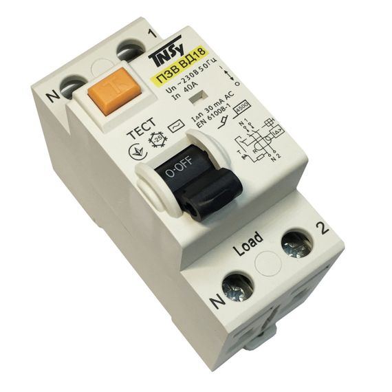 Вимикач диференційний ПЗВ ВД-18 2Р 40А 30мА тип АС електромеханічний Ny95506281 | Зображення 2