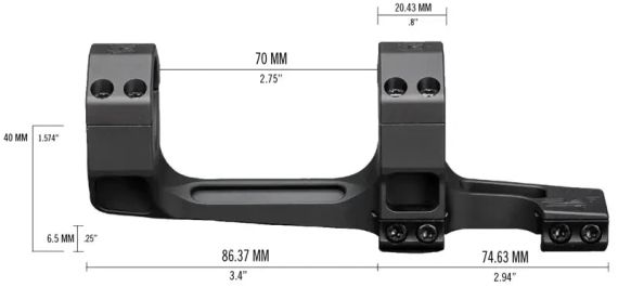 Моноблок Vortex Precision Extended Cantilever. d - 30 мм. Extra Hight. Нахил 20 МОА. Picatinny | Зображення 2