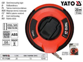 Рулетка геодезическая сталь нейлоновое покрытие 20 м 13 мм YATO YT-721580