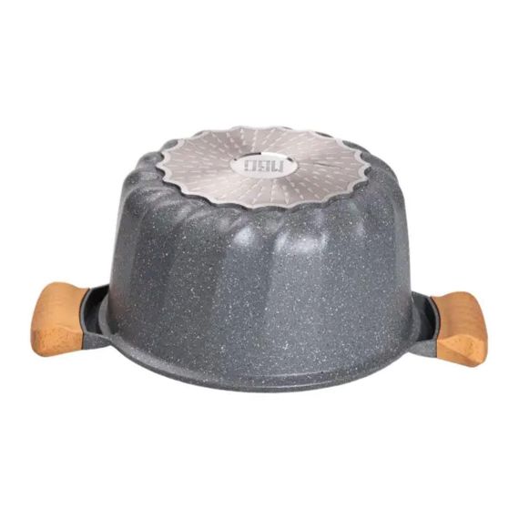 Набор посуды, 3 кастрюли, алюминиевая толстодонная кастрюля MGC с лопаткой и половником, серый. | Зображення 4