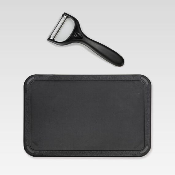 Набор кухонных ножей с подставкой и разделочной доской Maestro MR-1413-BLACK, 8 предметов, черный | Зображення 4