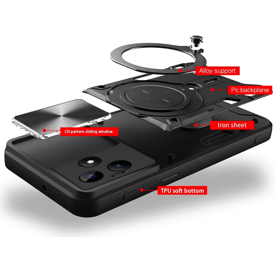 Чохол Magnetic Stand з захистом камери для Xiaomi Redmi 13 колір Синiй | Зображення 1