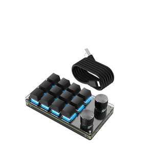Программируемая Bluetooth клавиатура с RGB подсветкой на 12 клавиш + 2 регулятора звука Черный (sv2264bt)