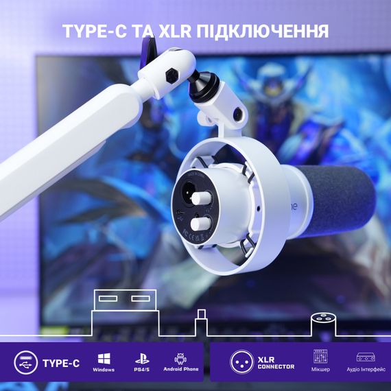 Мікрофон Fifine K688W USB White (K688W) | Зображення 3