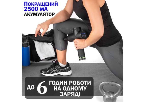 Масажний пістолет EasyFit Percussio (портативний перкусійний вібромасажер для тіла з 6 насадками) (EF-2073) | Зображення 2