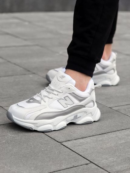 Кросівки New Balance замш/шкіра/3D сітка колір білий, сірий | Зображення 4