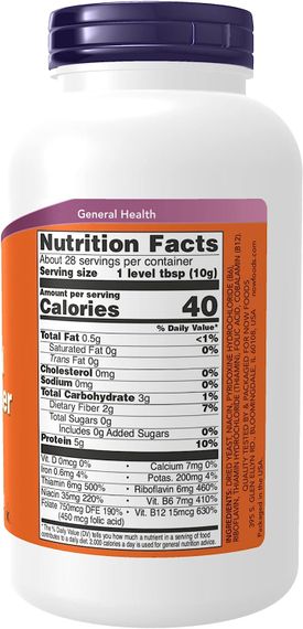 Пищевые дрожжи Now Nutritional Yeast Powder 284 g | Зображення 1