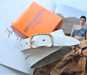 Женский кожаный ремень Louis Vuitton white
