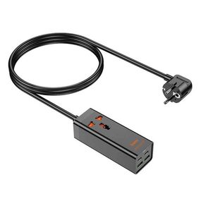 Сетевой фильтр HOCO AC10A на 1 розетку + 2 USB + 2 USB-C, 65W, кабель арт.35125