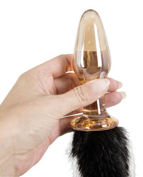 Анальна пробка з хвостиком Glass Plug with Tail Sex Aura | Зображення 6
