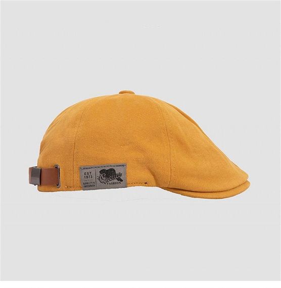 Вінтажний модний однотонний берет Ivy Cap Жовтий | Зображення 1