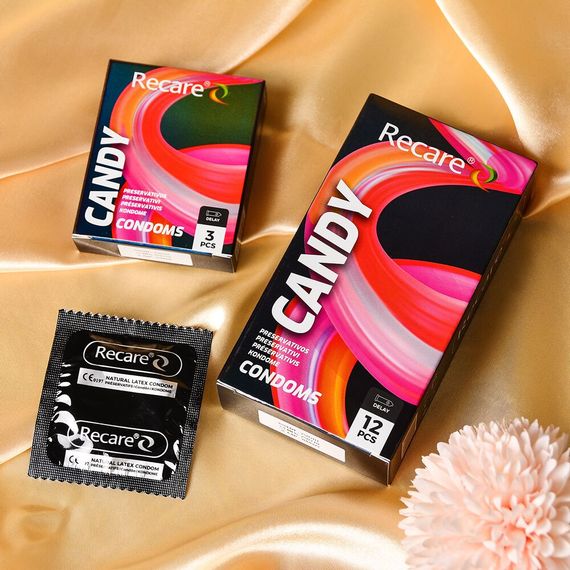 Презервативы Holographic Recare Delay Candy Condoms 3 шт, пролонгировочный эффект, конфетный аромат | Зображення 5