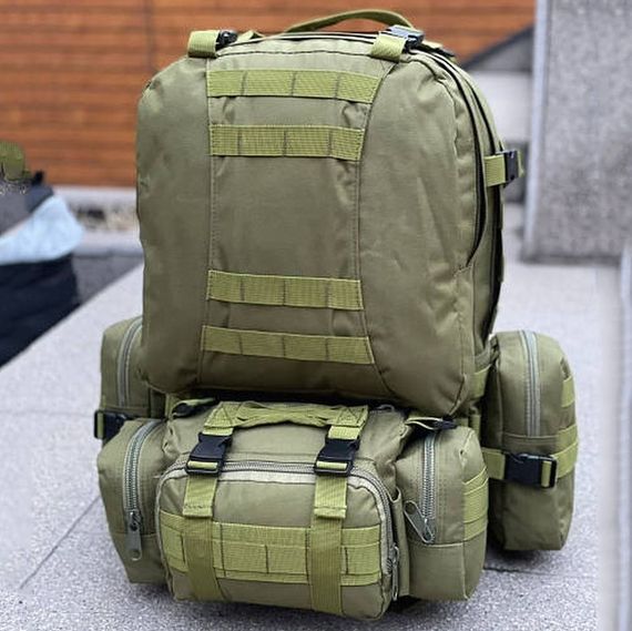 Рюкзак мужской тактический походный 55л, Рюкзак туристический крепкий военный десантный ZK-83 | Зображення 7
