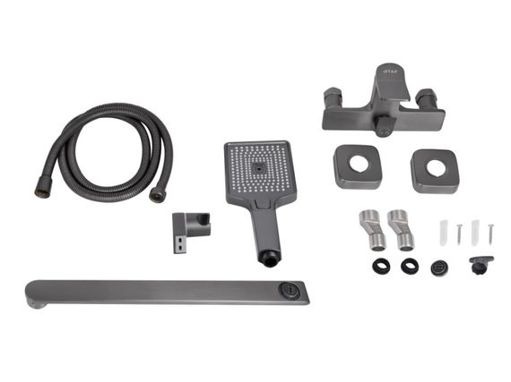 Змішувач для ванни Qtap Presto з душовим гарнітуром Graphite QTPRE2601GRP45583 | Зображення 6