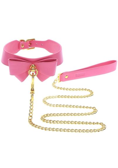 Ошейник с поводком Taboom Malibu Collar and Leash из веганской кожи, розовый Sex Aura | Зображення 6
