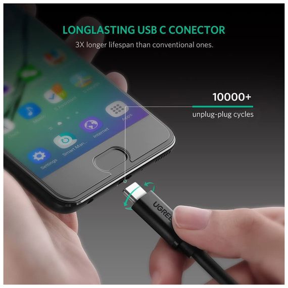 Дата кабель USB-C to USB-C 1.0m USB 3.1Gen2 100W US353 Black Ugreen (10387) | Зображення 8
