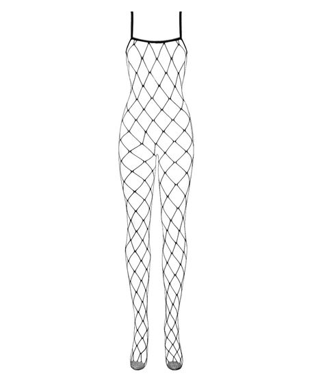 Бодістокінг з великим вічком і відкритими грудьми Obsessive Bodystocking N102 S/M/L, чорний | Зображення 2