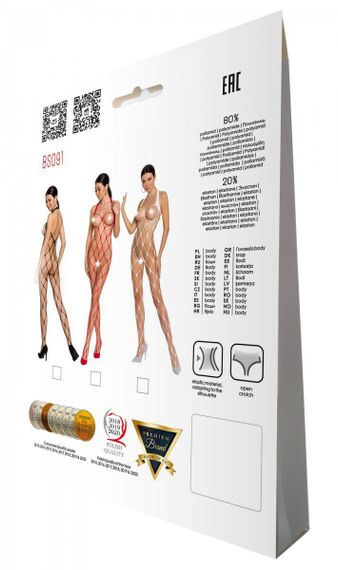 Бодістокінг у дуже велику сітку Passion BS091 red, з доступом sexstyle | Зображення 6