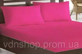 Рожеве Простирадло махрове на резинці з наволочками Anisa (220х240+30 см)