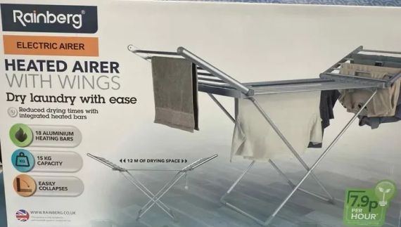 Електрична сушарка для білизни Rainberg EA-0149 центральний стіл від мережі міцні накладки | Зображення 5