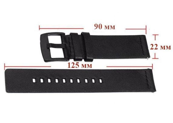 Шкіряний ремінець Primo Classic для годинника Garmin Vivoactive 4 - Black | Зображення 5