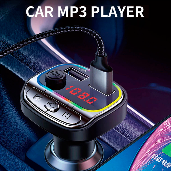 Автомобільний FM ФМ-модулятор Terra С21, Bluetooth 5.0, трансмітер | Зображення 5