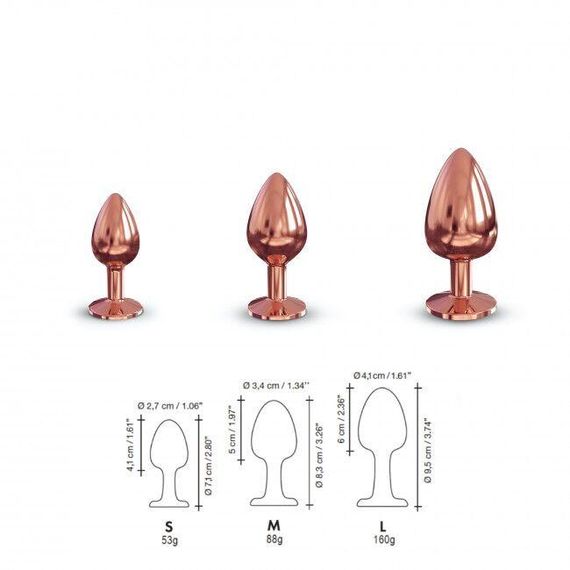 Золота металева анальна пробка із прикрасою у вигляді кристалу Dorcel - Diamond Plug, L | Зображення 6