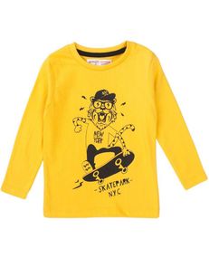 Дитячий лонгслів для хлопчика Minoti 80-86 см Жовтий (0238A)