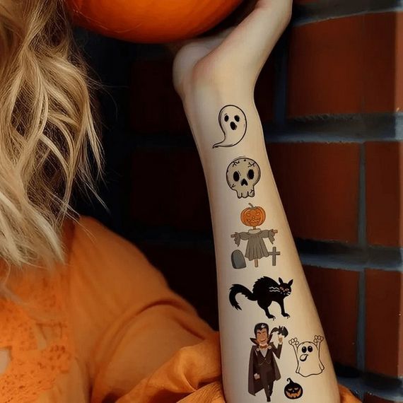Набор детских временных татуировок "Хэллоуин" kids-tatto-halloween-set-30 | Зображення 5