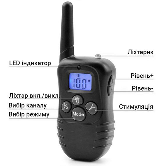 Электроошейник для дрессировки собак с 1-м ошейником Petainer PET998DB-1, аккумуляторный | Зображення 2