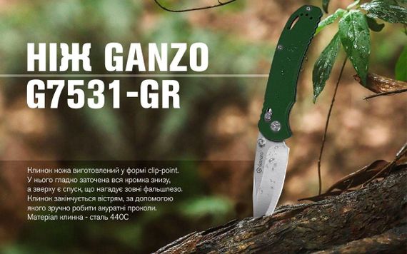 Ніж складаний Ganzo G7531-GR | Зображення 1