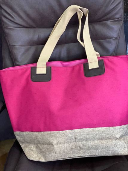 Женская большая пляжная сумка одно отделение на молнии AV306 размер 50/38, розовая | Зображення 2