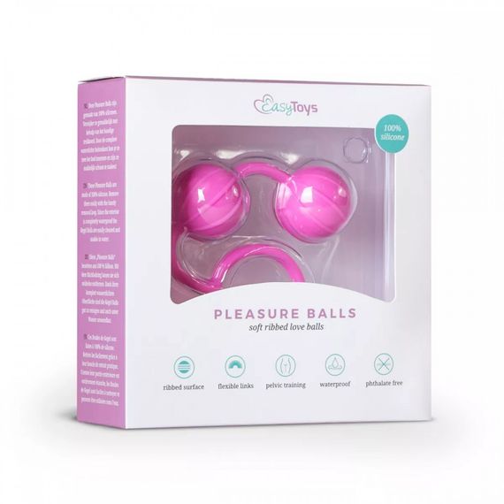Вагинальные шарики Easytoys Vertical Ribbed Geisha розовые Sex Aura | Зображення 2