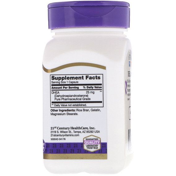 ДГЭА 21st Century DHEA 25 mg 90 Caps | Зображення 1