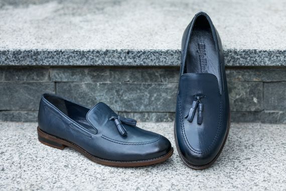 Туфлі лофери сині 42 розмір | Зображення 7