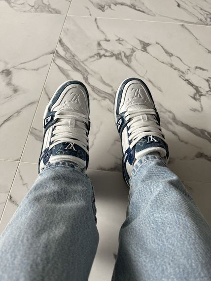 Кросівки Lou1is Vu1it1ton Trainer White Blue 10006 | Зображення 4