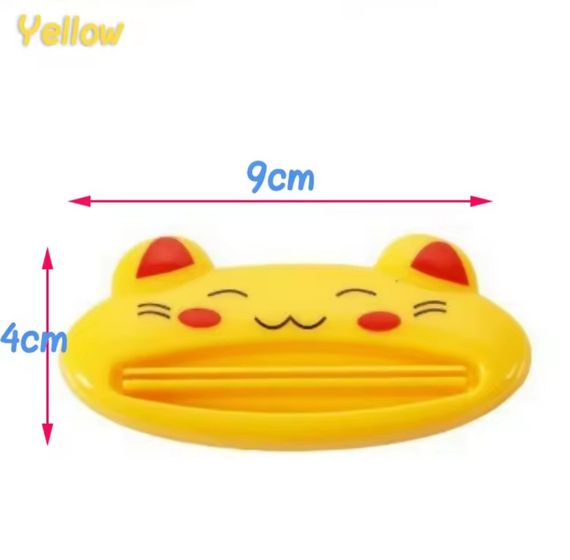 Дозатор зубной пасты с животными (кошка), держатель тюбика для лёгкого выдавливания зубной пасты. Жёлтый | Зображення 1