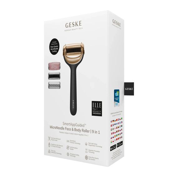 Ролик для голкової мезотерапії обличчя та тіла GESKE MicroNeedle Face&Body Roller 9в1 turquoise, Сірий | Зображення 7