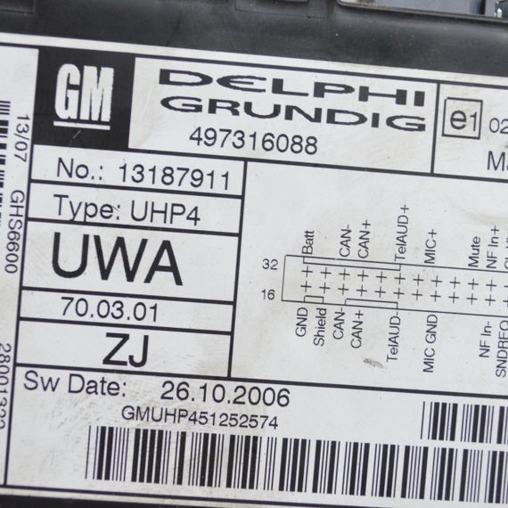 Модуль Bluetooth Opel Astra H III Zafira B блок комфорту Опель Астра Зафіра 13187911 | Зображення 2