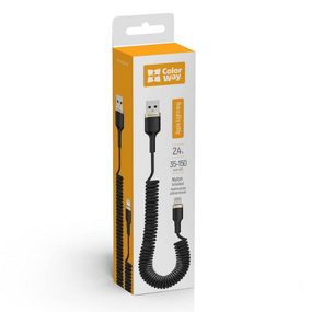 Кабель USB Lightning ColorWay CW-CBUL051-BK 2,4A 0,35-1,5м чорний