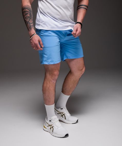 Мужские шорты из плащевки внутри с сеткой RA2031/1  цвет голубой, размер XL | Зображення 1